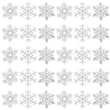 Imagem de VICASKY 30 peças de adesivos de tema de inverno flocos de neve bordados aplique flocos de neve costurar na neve passar a ferro para roupas