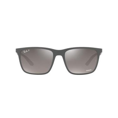 Imagem de Óculos de Sol Ray-Ban Polarizado 0RB4385 60175J Tam 58 / Cinza Fosco - Lentes Cinza Espelhado