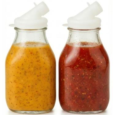 Imagem de Coqueteleira de molho de salada de 473 ml – Recipiente dispensador de molho de salada com tampa à prova de adulteração – Pacote com 2 por kitchentoolz