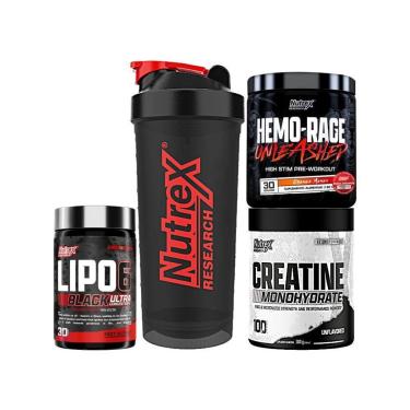 Imagem de Kit Hemorage + Creatina + Lipo6 + Coqueteleira - Nutrex-Unissex