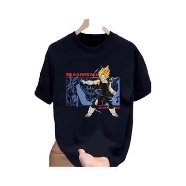 Imagem de Camiseta De Manga Curta Estampada Dragon Ball Goku Vegeta Buu Frieza P