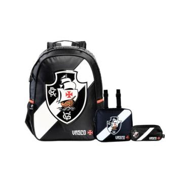 Imagem de Kit Vasco Futebol Mochila Costas + Lancheira + Estojo Duplo - Xeryus