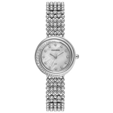 Imagem de Mondaine Relógio Feminino Prata Metal Redondo Mostrador Branco