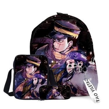 Imagem de Conjunto de mochilas Goldens Kamuys Saichis Sugimotos Anime School