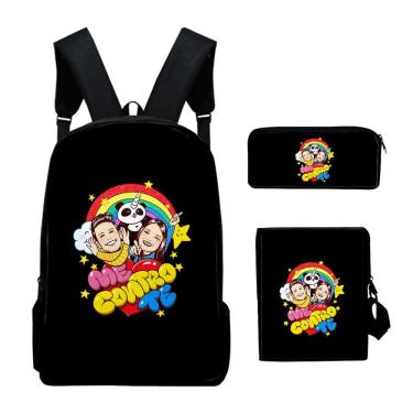 Imagem de Conjunto de mochilas Anime School, 3 peças Mes Controls Tes Satchel Kids