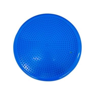 Imagem de Disco de Equilíbrio Inflável 33cm Azul - Ideal para Exercícios Funcionais, Pilates e Yoga, Apoio Anti-Derrapante, Melhora Postura e Estabilidade Core, Portátil e Durável