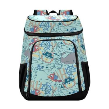 Imagem de Mochila masculina com 36 latas de desenho animado Pirate Elements à prova d'água