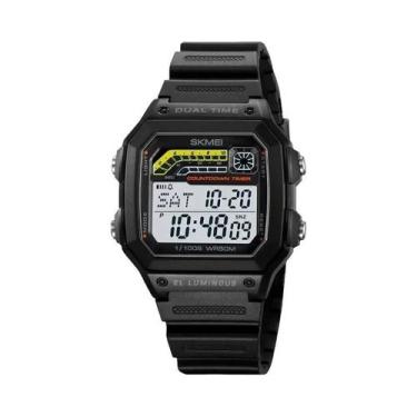 Imagem de Relógio Esportivo Digital Masculino À Prova D'Água Em Aço Inoxidável S