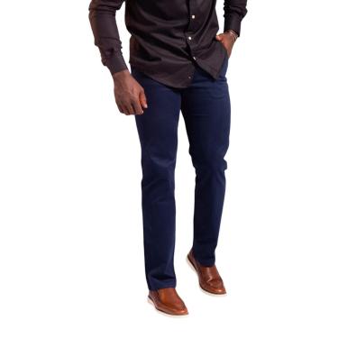 Imagem de Calça Ellus Masculina Azul Marinho Perna Reta Bolso Embutido Tamanho:44;COR:-Masculino