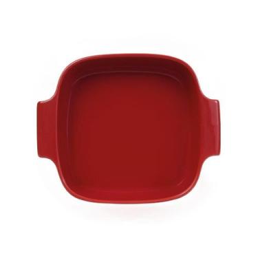 Imagem de Travessa Quadrada Em Porcelana Assar E Servir 21x21cm Germer, Vermelho