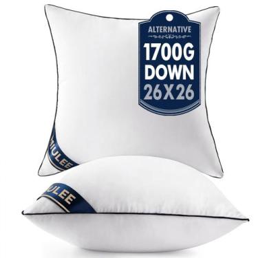 Imagem de Conjunto de 2 inserções de almofada MIULEE de 26 x 26 polegadas em azu