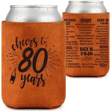 Imagem de Presentes de aniversário de 80 anos, presentes de comemoração para amigos, família, colegas, lembrancinhas de festa de aposentadoria de Natal, manga de copo, decoração de mesa para casa