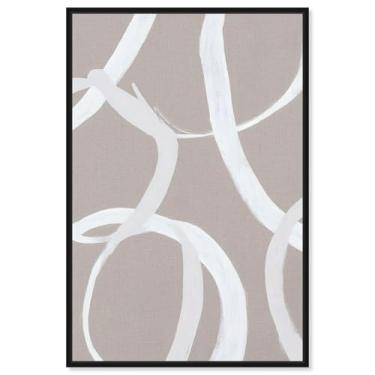 Imagem de Arte de parede dourada Boho com impressão em tela Unbroken Loop por Art Remedy, moldura preta, 40,6 x 61 cm