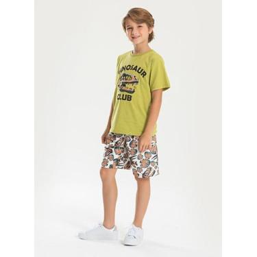 Imagem de Conjunto Verão Menino Verde Camiseta e Bermuda Com Cadarço Clube do Di