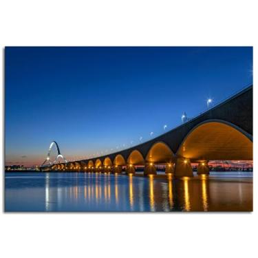 Imagem de Bridge Wall Art Oversteek Impressão em tela Stadsbrug pôster para casa conjunto de 1 decorações não ramificadas 30,5 x 20,3 cm