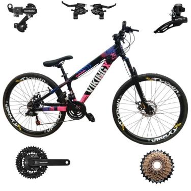 Imagem de Bicicleta 26 VikingX Tuff25 21v SHIMANO Freeride Disco Mecânico Pneu Slick 1.50-Unissex