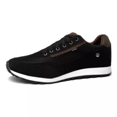 Imagem de Tenis Casual Masculino Jogging Caminhada Dia a Dia - Mk shoes, Preto, 