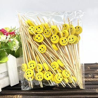 Imagem de 100 Pacotes de Palitos para Cocktail Dentes Fruta Bambu Casamento Aniversário Festa Fornecedores Praia Petiscos Bebidas