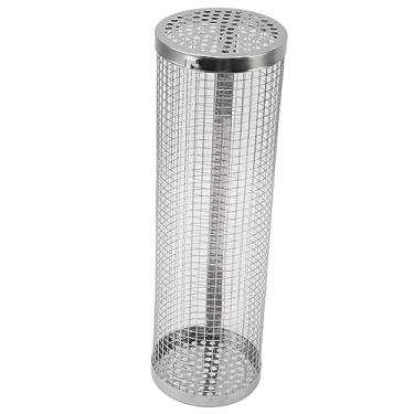 Imagem de Domary Cesta de Grelhar Com Rolamento de Rede para Churrasco, Cesta Grelha Cilindro Aço Inoxidável Perfeita para Acampar (L)