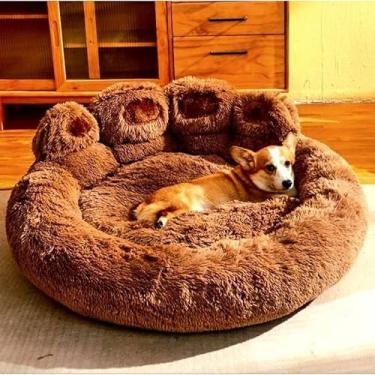 Imagem de Cama Pata Nuvem para Cachorro e Gato – Colchonete Antialérgico Confortável em Vários Tamanhos (MARROM LISO,90CM GRANDE)