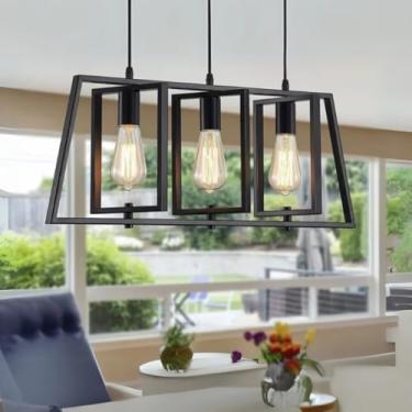 Imagem de Pendente Industrial 3 Lâmpadas, Estrutura em Aço Preto, Bivolt, 3 Soquetes E27, Estilo Moderno, Ajustável, Modelo LT-860-4013