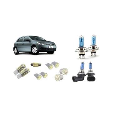 Imagem de Gol G5 Simples Kit 13 Lampadas Brancas Farol + Milha + Leds