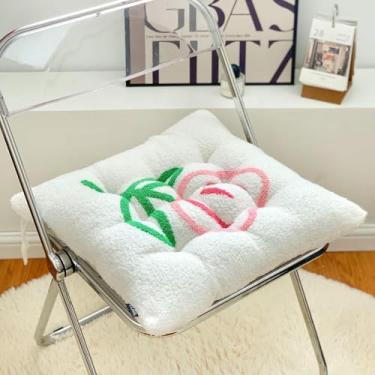 Imagem de Almofadas de pelúcia macias para cadeiras, almofada quadrada para assento de cadeira de chão, almofada antiderrapante para cadeiras de sala de jantar e cozinha internas.