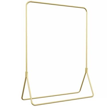 Imagem de Trilhos de roupas pesadas, suporte de exibição de roupas, cabides de quarto, prateleiras de exibição de varejo de loja de roupas, cabides de metal (dourado 100 cm) (dourado 150 cm)
