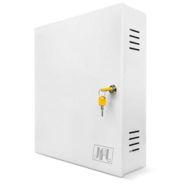 Imagem de Caixa Organizadora em Aço para CFTV com Fechadura Branco