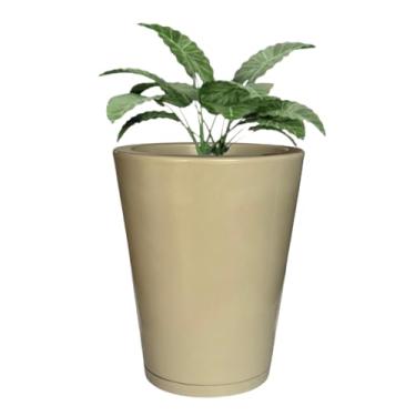 Imagem de Vaso Grande Polietileno P/plantas Liso Casa Jardim Varanda Sala 40cm (Palha)
