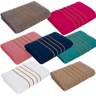 Imagem de Kit 7 Toalhas de Rosto 45x70cm Algodão Macias Felpudas Absorventes Uso Diário Banheiro Higiene Conforto (Sortido,KIT 4 TOALHAS)