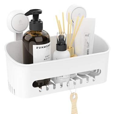 Imagem de Cesto de Chuveiro Suporte com Ventosa para Instalação em um Segundo Removível Organizador Potente Capacidade Máxima 22lbs Armazenamento Banheiro