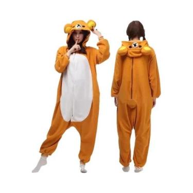 Imagem de Macacão Kigurumi De Urso Rilakkuma Kawaii Para Adultos, Pijama De Pers