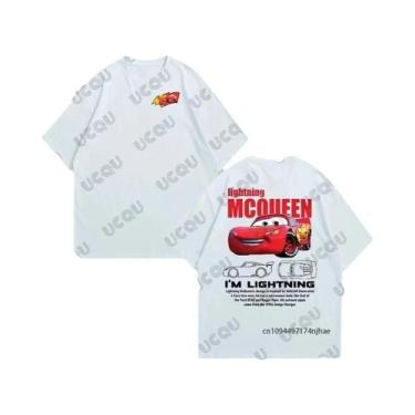 Imagem de Camiseta De Casal Com Estampa Do Lightning McQueen E Sally, Verão, Alg