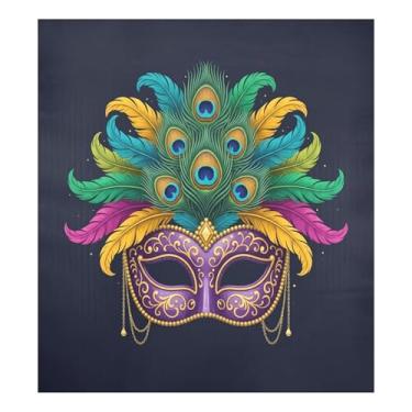 Imagem de Blueangle Máscara de carnaval para máquina de lavar louça, capa frontal para lava-louças, adesivos de eletrodomésticos, adesivos de eletrodomésticos, adesivo magnético decorativo de 58,4 cm C x 66 cm