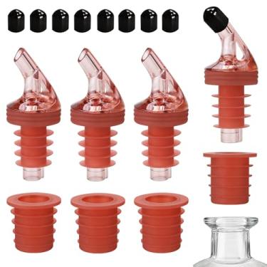 Imagem de ziHenryDa Bico de azeite de oliva para dispensador de azeite, bico dispensador de azeite de oliva grande e pequeno. À prova de vazamento, 4 peças grandes pequenas + 8 tampas pretas ouro rosa