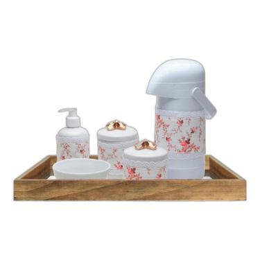 Imagem de Bandeja Rustica Espelhada Decoração Festa Kit Bebe Cafe Chá