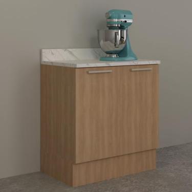 Imagem de Armário de Cozinha Balcão 80cm com Tampo e Rodapé Manu Tecnomobili - T