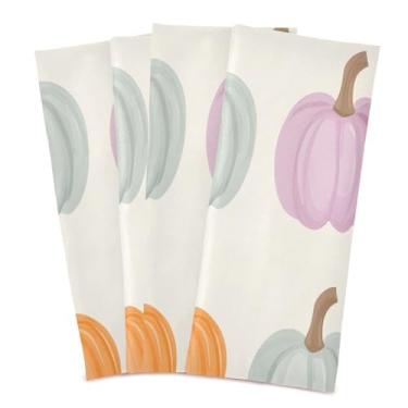 Imagem de xigua Conjunto de 6 panos de prato de cozinha de abóbora coloridos, macios e altamente absorventes de secagem rápida para limpeza de pratos e limpeza à mão, 71 x 45 cm