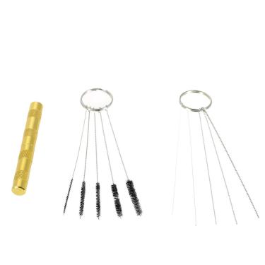 Imagem de 3 Conjunto de Acessórios Profissionais Aerógrafo Ferramenta Limpeza e Reparo Pincéis Agulha para Aerógrafos Ferramentas Spray Bicos Bloqueados Parafuso Pintura Seca Detritos com Cabo Ranhuras Facilida