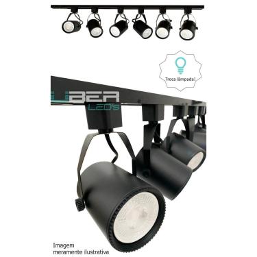 Imagem de Kit Trilho Eletrificado 1M Preto 4 Spot E27 Par20 Led 4000K