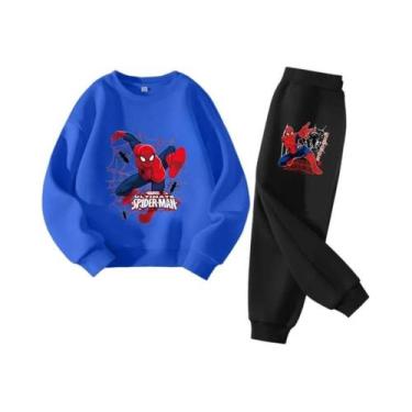 Imagem de Conjunto De Moletom E Calça Disney Spider-Man Para Meninos, Estampa De