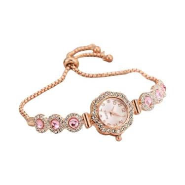 Imagem de Relógio De Quartzo Feminino Com Strass, Pulseira Elegante, Presente Pa