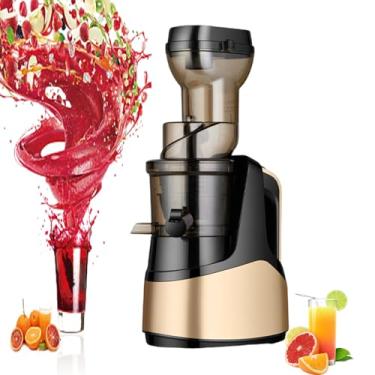 Imagem de Espremedor de sumos de 150w para fruta e legumes com função de inversão/escova e motor silencioso Espremedor de sumos de prensa a frio para fazer sumo fresco e saudável,Brown