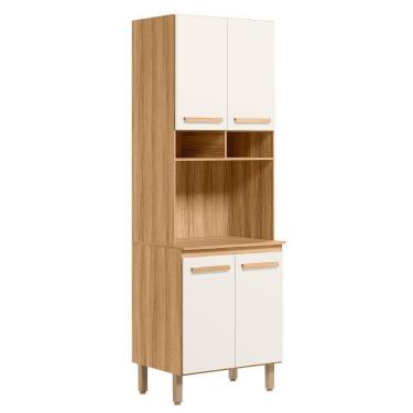 Imagem de Paneleiro Duplo 4 Portas 70cm Intenza Freijo/off White Cristal - Ssx Multicoisas