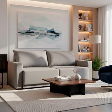 Imagem de Sofá Retrátil para Sala de Estar 182cm Zeus Cinza Médio