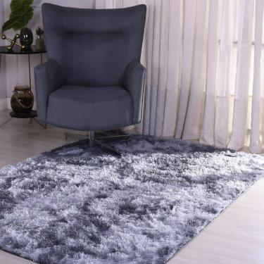 Imagem de Tapete Fluffy Para Sala 100% Poliester 140x200cm Cinza Mescla