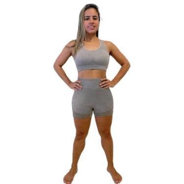 Imagem de Conjunto Com Shorts E Top Feminino Modelo Sem Costura Para Corrida Aca