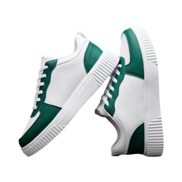 Imagem de Tênis Casuais Masculinos Brancos Para Skate, Moda, Caminhada Ao Ar Liv