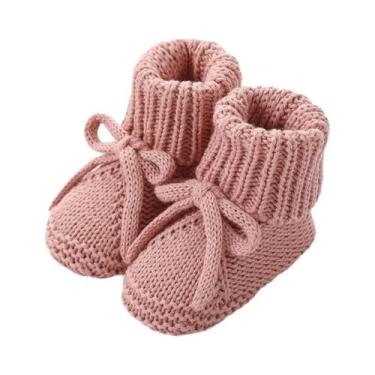 Imagem de Meias De Tricô Para Bebês Com Laços De Princesa, Comprimento Até O Joe